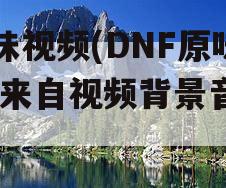 原味视频(DNF原味PK来自视频背景音乐)